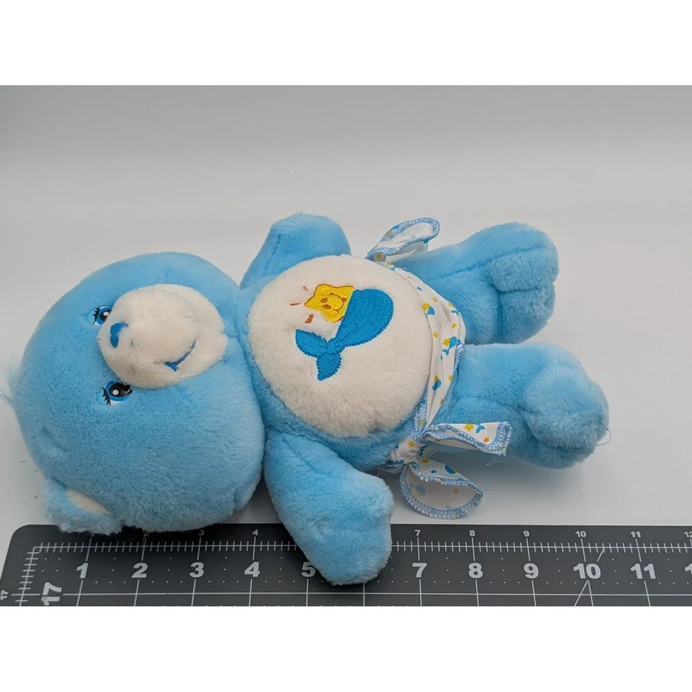 Care Bears Bedtime Bear Plush Blue Whale Star Belly Badge 2002 10 Inch